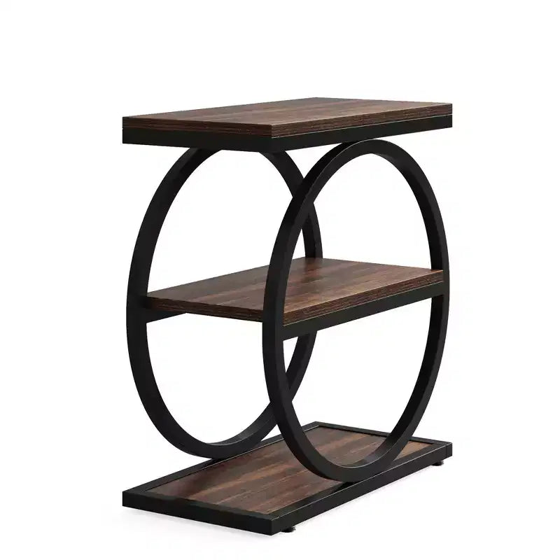 MAYEERTY Industrial 3 Tier Sofa Side Table Slim Design Multifunctional Home Use