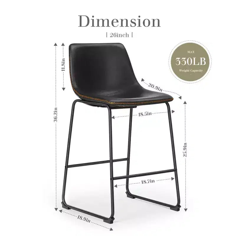 MAYEERTY Barstools - Armless Dining Chairs for Home Office Kitchen