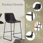 MAYEERTY Barstools - Armless Dining Chairs for Home Office Kitchen