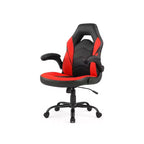 Bestier Gaming Chair, PU Leather Computer Swivel Chair with Lumbar Support, Adjustable Backrest and Flip-up Armrest for Home Office Desk Chair