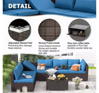 Ensemble de Patio Extérieur EROMMY 7 Pièces avec Coussins