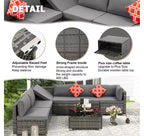 Ensemble de Patio Extérieur EROMMY 7 Pièces avec Coussins