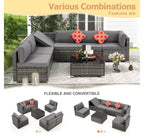 Ensemble de Patio Extérieur EROMMY 7 Pièces avec Coussins