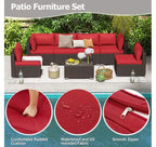 Ensemble de Patio Extérieur EROMMY 7 Pièces avec Coussins