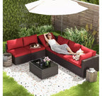 Ensemble de Patio Extérieur EROMMY 7 Pièces avec Coussins