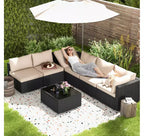 Ensemble de Patio Extérieur EROMMY 7 Pièces avec Coussins