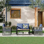 EROMMY 5 Pieces Patio Set Outdoor Furniture Sets Modern Chair Conversation Sets With Coffee Table