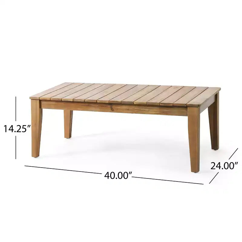 Christopher Knight Home Rossville Outdoor Acacia Wood 4 Seater Chat Set with Cushions, Teak/Beige