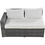 Whisen 6-Piece Outdoor PE Rattan Sofa Set with Storage Box & Removable Covers