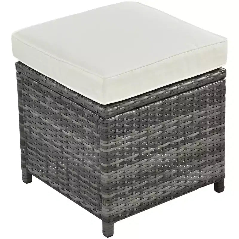 Whisen 6-Piece Outdoor PE Rattan Sofa Set with Storage Box & Removable Covers
