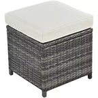 Whisen 6-Piece Outdoor PE Rattan Sofa Set with Storage Box & Removable Covers