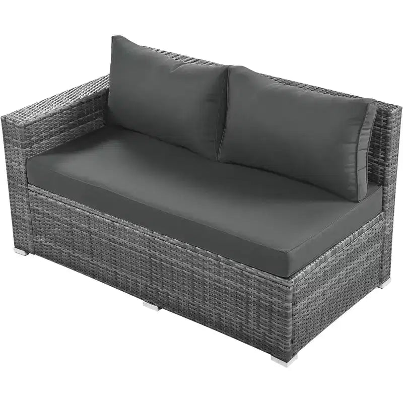 Whisen 6-Piece Outdoor PE Rattan Sofa Set with Storage Box & Removable Covers