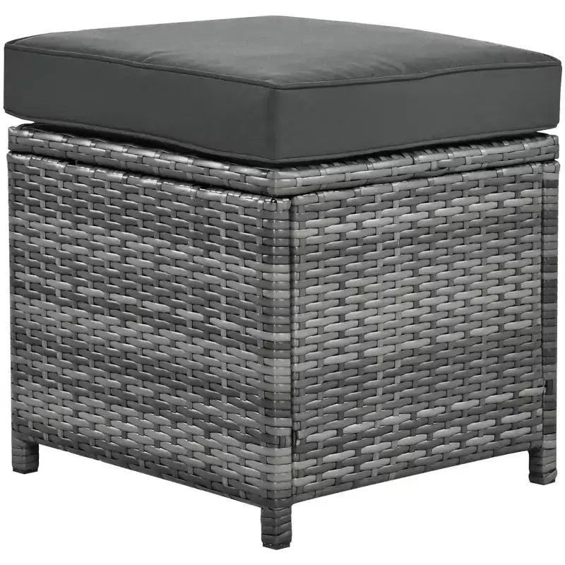 Whisen 6-Piece Outdoor PE Rattan Sofa Set with Storage Box & Removable Covers