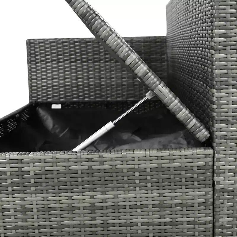 Whisen 6-Piece Outdoor PE Rattan Sofa Set with Storage Box & Removable Covers