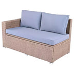 Whisen 6-Piece Outdoor PE Rattan Sofa Set with Storage Box & Removable Covers