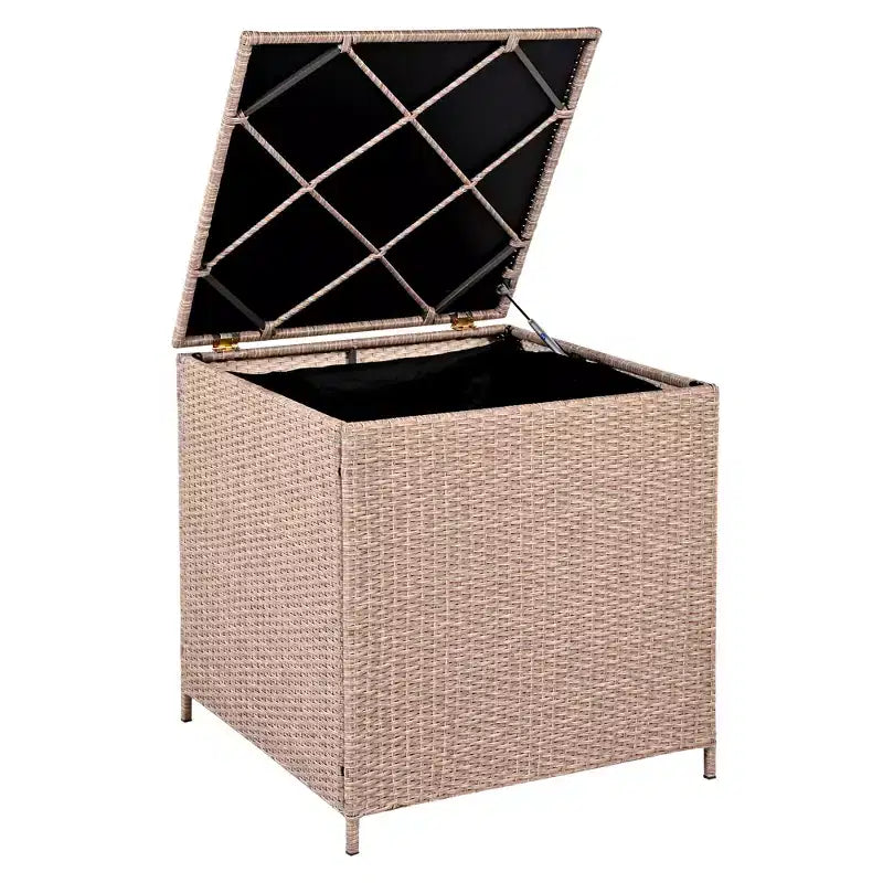 Whisen 6-Piece Outdoor PE Rattan Sofa Set with Storage Box & Removable Covers