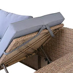 Whisen 6-Piece Outdoor PE Rattan Sofa Set with Storage Box & Removable Covers