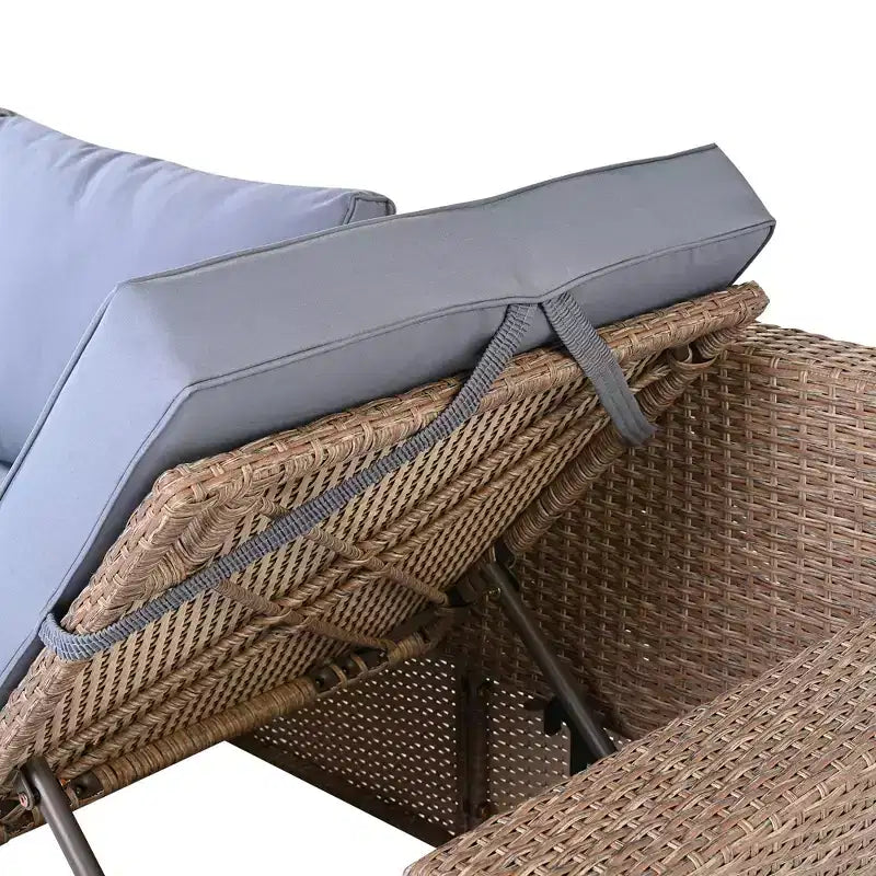 Whisen 6-Piece Outdoor PE Rattan Sofa Set with Storage Box & Removable Covers
