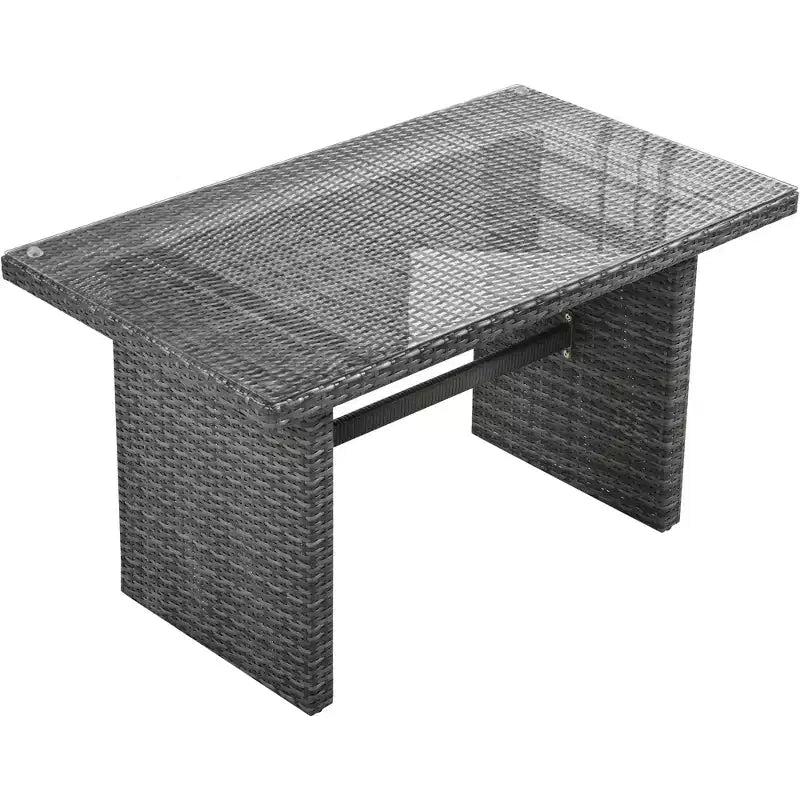 Whisen 6-Piece Outdoor PE Rattan Sofa Set with Storage Box & Removable Covers