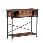 VECELO Vintage Console Side Table with Drawer, Hallway Foyer Table with Rectangle Shelves, 31.5 in. H Sofa Table, Brown