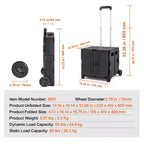 Chariot Utilitaire Pliable VEVOR, Capacité de Charge de 36 kg, Chariot de Transport Pliant Portable avec Poignée Télescopique Robuste et 2 Roues