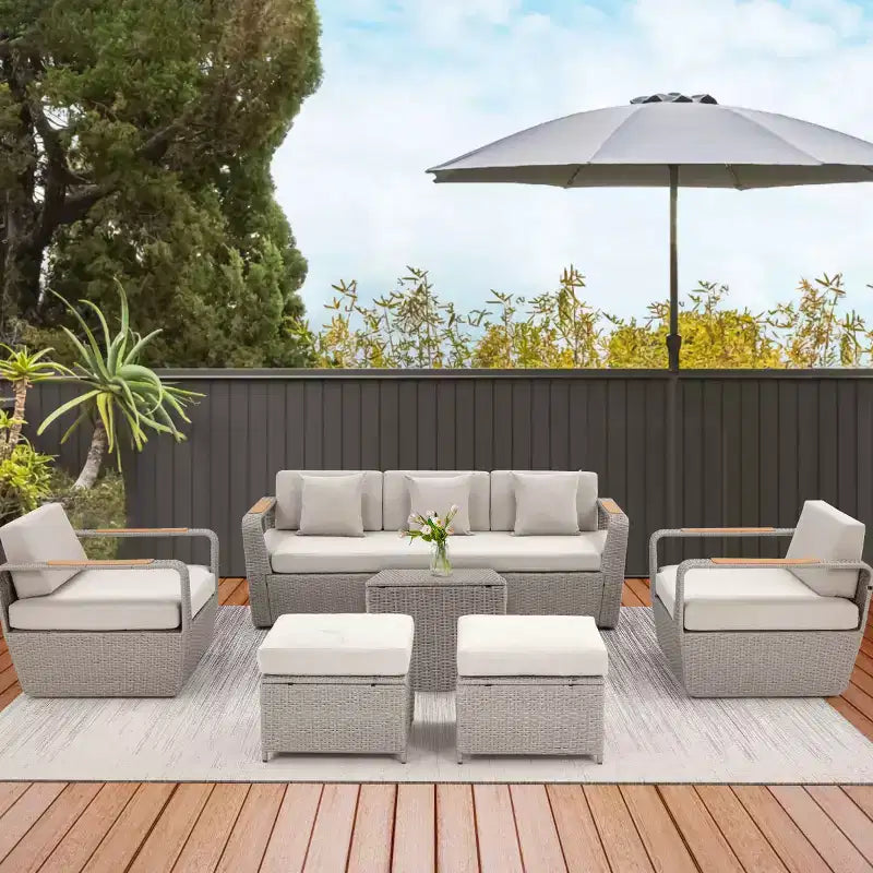 EROMMY 7 - Person Outdoor Seating Group with Cushions
