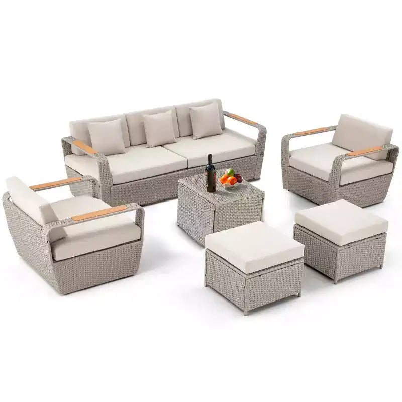 EROMMY 7 - Person Outdoor Seating Group with Cushions