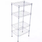 Karl Home Steel Metal Assembly 4-Shelf Storage Rack Silver