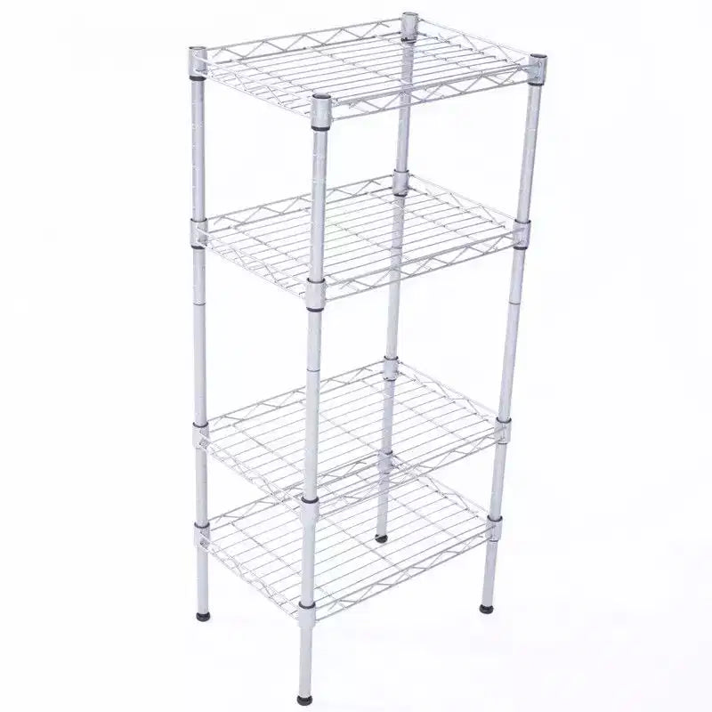 Karl Home Steel Metal Assembly 4-Shelf Storage Rack Silver