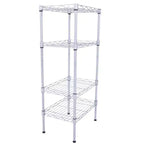 Karl Home Steel Metal Assembly 4-Shelf Storage Rack Silver