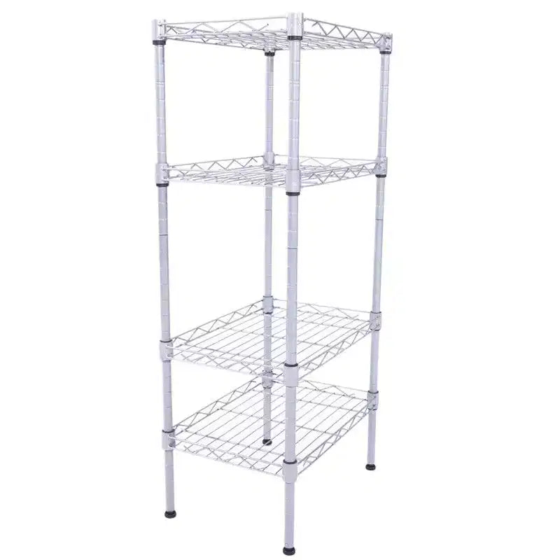 Karl Home Steel Metal Assembly 4-Shelf Storage Rack Silver