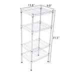 Karl Home Steel Metal Assembly 4-Shelf Storage Rack Silver