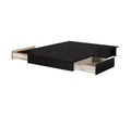 HomeStock 10.25 in.H Adjustable (Full to Queen) Size Black with Storage Beds made of Particle Board Bed Frame