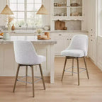Art Leon Comfortable Upholstered Counter Height and Swivel Barstool with Solid Wood Frame