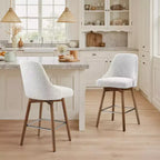 Art Leon Comfortable Upholstered Counter Height and Swivel Barstool with Solid Wood Frame