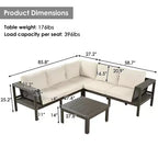4-Piece Outdoor Acacia Wood Sofa Set with Woven Mesh Armrests, L-Shaped Patio Conversation Set with Coffee Table and Side Table - ModernLuxe