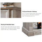 SinCiDo 52 Fireplace TV Stand, Entertainment Center w/ Fireplace, Hidden Flip Top Storage Cabinet, Remote Control, Adjustable 3D Realistic Flame