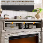 SinCiDo 52 Fireplace TV Stand, Entertainment Center w/ Fireplace, Hidden Flip Top Storage Cabinet, Remote Control, Adjustable 3D Realistic Flame