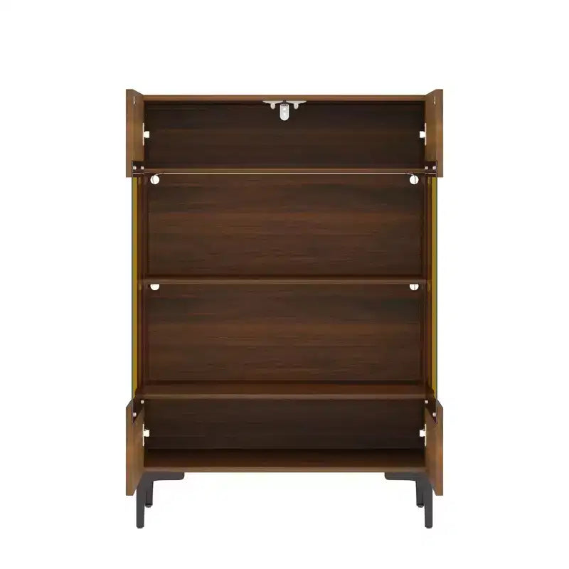 Famapy Bookshelf Contemporary Display Cabinet with Warm Light and Glass Front Multifunctional Bookcase Storage Cabinet