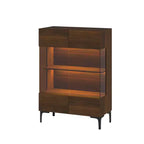 Famapy Bookshelf Contemporary Display Cabinet with Warm Light and Glass Front Multifunctional Bookcase Storage Cabinet