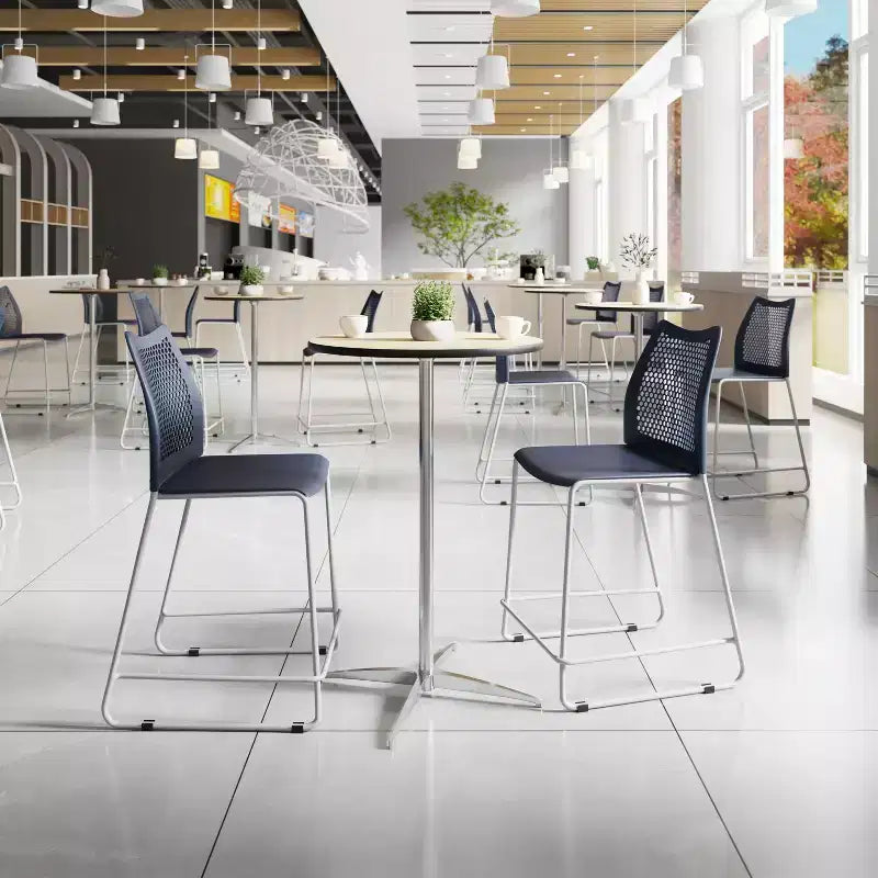 Flash Furniture HERCULES Stackable Counter Stool with Air-Vent Back and Powder Coated Sled Base