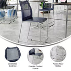 Flash Furniture HERCULES Stackable Counter Stool with Air-Vent Back and Powder Coated Sled Base