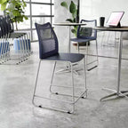 Flash Furniture HERCULES Stackable Counter Stool with Air-Vent Back and Powder Coated Sled Base