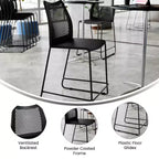 Flash Furniture HERCULES Stackable Counter Stool with Air-Vent Back and Powder Coated Sled Base