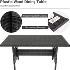 Acekool Ensemble de 7 meubles de patio d'extérieur avec rotin PE gris, coussins et table en verre pour porche, balcon et jardin.