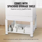 Piedestal de buanderie VEVOR avec étagère de rangement, 71x71x41 cm (LxlxH), support de base universel pour lave-linge et sèche-linge, capacité 300 kg