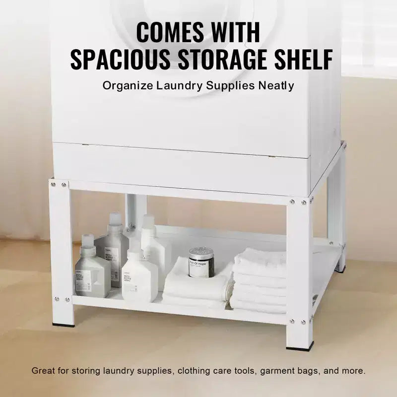 Piedestal de buanderie VEVOR avec étagère de rangement, 71x71x41 cm (LxlxH), support de base universel pour lave-linge et sèche-linge, capacité 300 kg