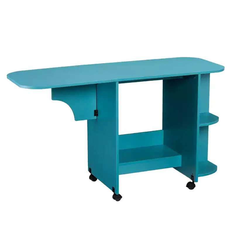 Stradville Expandable Rolling Sewing Table/Craft Station - Turquoise - SEI
