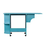 Stradville Expandable Rolling Sewing Table/Craft Station - Turquoise - SEI