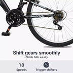 hykolity 26 27.5 Wheel Mountain Bike, 18 Speed MTB Women Men Bicycle with Adjustable Saddle, Full Suspension for Outdoor Cycling